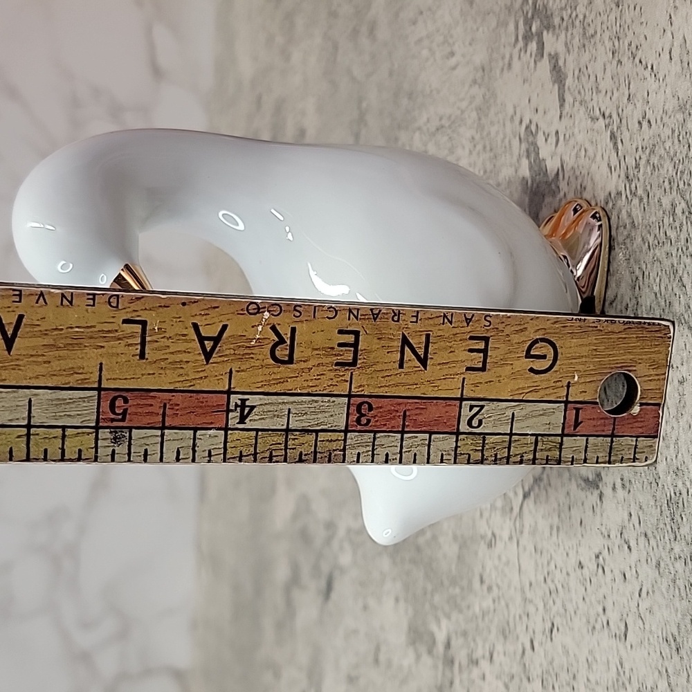 White Ceramic Goose / Duck Figurine with Gold Accents - Picture 5 of 5